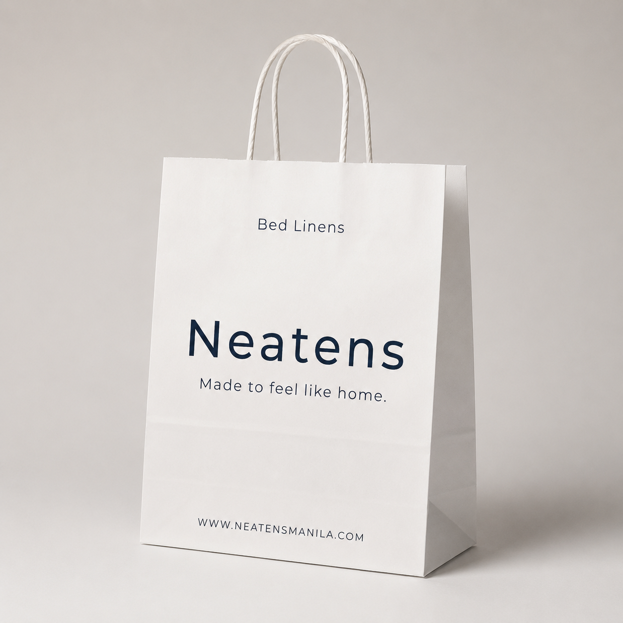 White paper bag with twisted handles